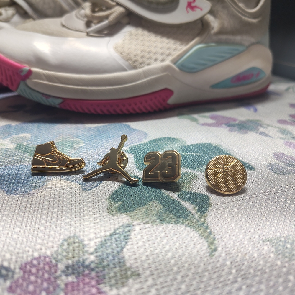 Jordan Gold and Black Kids Pin Set